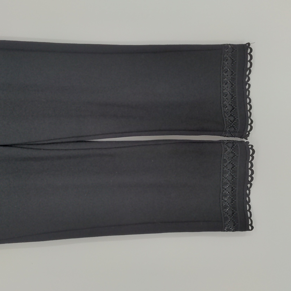 Lysse‎ Raya Womens Lace Trim High Rise Cropped Pants Size Extra Small Black - Picture 3 of 12